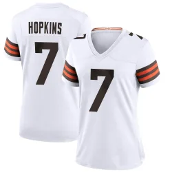 Cleveland Browns Women's Game White Jersey (7 Dustin Hopkins)