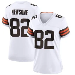 Cleveland Browns Women's Game White Jersey (82 Ozzie Newsome)