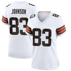 Cleveland Browns Women's Game White Jersey (83 Kisean Johnson)