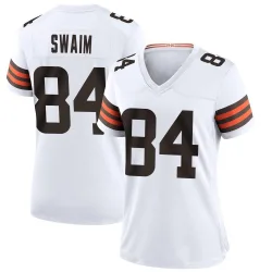 Cleveland Browns Women's Game White Jersey (84 Geoff Swaim)