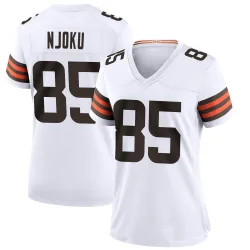 Cleveland Browns Women's Game White Jersey (85 David Njoku)