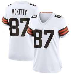 Cleveland Browns Women's Game White Jersey (87 Tre' McKitty)