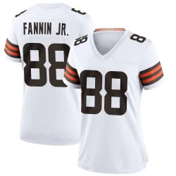 Cleveland Browns Women's Game White Jersey (88 Harold Fannin Jr.)