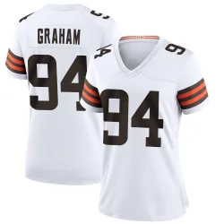 Cleveland Browns Women's Game White Jersey (94 Mason Graham)