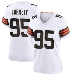 Cleveland Browns Women's Game White Jersey (95 Myles Garrett)