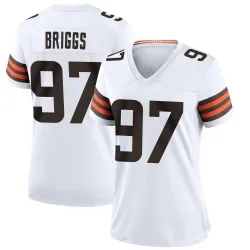 Cleveland Browns Women's Game White Jersey (97 Jowon Briggs)