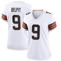 Cleveland Browns Women's Game White Jersey (9 Grant Delpit)