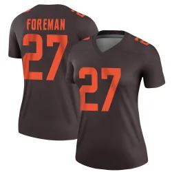 Cleveland Browns Women's Legend Brown Alternate Jersey (27 D'Onta Foreman)