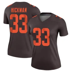 Cleveland Browns Women's Legend Brown Alternate Jersey (33 Ronnie Hickman)