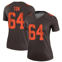 Cleveland Browns Women's Legend Brown Alternate Jersey (64 Cameron Tom)