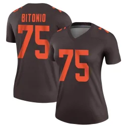 Cleveland Browns Women's Legend Brown Alternate Jersey (75 Joel Bitonio)