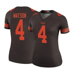 Cleveland Browns Women's Legend Brown Color Rush Jersey (4 Deshaun Watson)