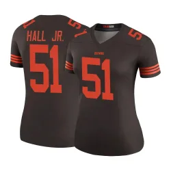 Cleveland Browns Women's Legend Brown Color Rush Jersey (51 Mike Hall Jr.)