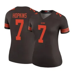 Cleveland Browns Women's Legend Brown Color Rush Jersey (7 Dustin Hopkins)
