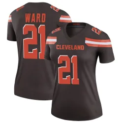 Cleveland Browns Women's Legend Brown Jersey (21 Denzel Ward)
