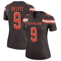 Cleveland Browns Women's Legend Brown Jersey (9 Grant Delpit)