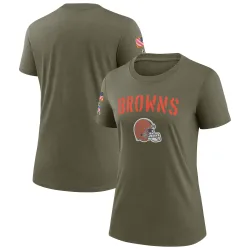 Cleveland Browns Women's Legend Olive 2022 Salute To Service T-Shirt