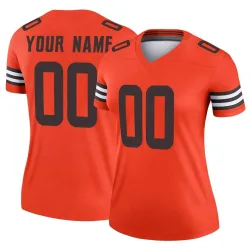 Cleveland Browns Women's Legend Orange Inverted Jersey (00 Custom)