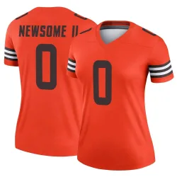 Cleveland Browns Women's Legend Orange Inverted Jersey (0 Greg Newsome II)