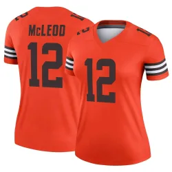 Cleveland Browns Women's Legend Orange Inverted Jersey (12 Rodney McLeod Jr.)