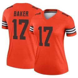 Cleveland Browns Women's Legend Orange Inverted Jersey (17 Jerome Baker)
