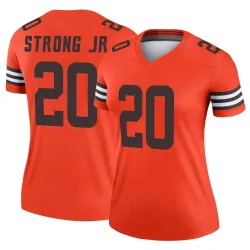 Cleveland Browns Women's Legend Orange Inverted Jersey (20 Pierre Strong Jr.)