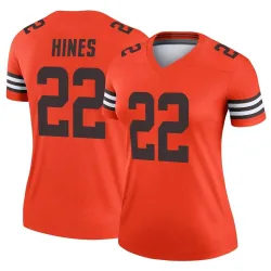 Cleveland Browns Women's Legend Orange Inverted Jersey (22 Nyheim Hines)