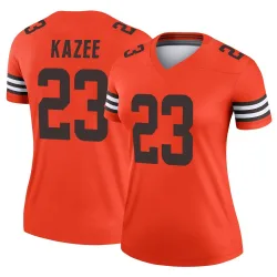 Cleveland Browns Women's Legend Orange Inverted Jersey (23 Damontae Kazee)