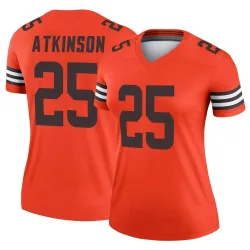 Cleveland Browns Women's Legend Orange Inverted Jersey (25 George Atkinson)