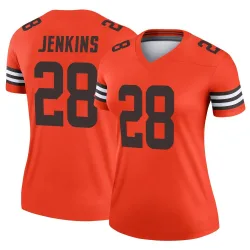 Cleveland Browns Women's Legend Orange Inverted Jersey (28 Rayshawn Jenkins)