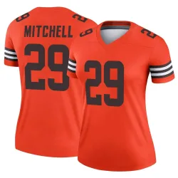 Cleveland Browns Women's Legend Orange Inverted Jersey (29 Cameron Mitchell)
