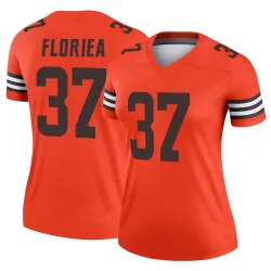 Cleveland Browns Women's Legend Orange Inverted Jersey (37 Luke Floriea)