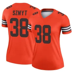 Cleveland Browns Women's Legend Orange Inverted Jersey (38 Andre Szmyt)
