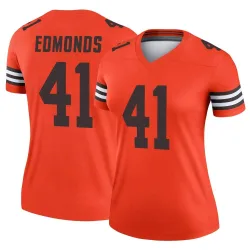 Cleveland Browns Women's Legend Orange Inverted Jersey (41 Chris Edmonds)