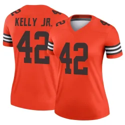 Cleveland Browns Women's Legend Orange Inverted Jersey (42 John Kelly Jr.)