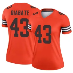 Cleveland Browns Women's Legend Orange Inverted Jersey (43 Mohamoud Diabate)