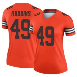 Cleveland Browns Women's Legend Orange Inverted Jersey (49 Aidan Robbins)