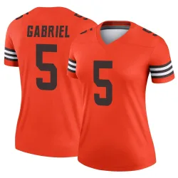 Cleveland Browns Women's Legend Orange Inverted Jersey (5 Dillon Gabriel)