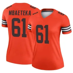 Cleveland Browns Women's Legend Orange Inverted Jersey (61 Roy Mbaeteka)