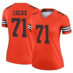 Cleveland Browns Women's Legend Orange Inverted Jersey (71 Cornelius Lucas)