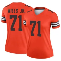 Cleveland Browns Women's Legend Orange Inverted Jersey (71 Jedrick Wills Jr.)