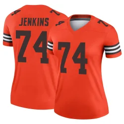 Cleveland Browns Women's Legend Orange Inverted Jersey (74 Teven Jenkins)
