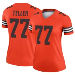 Cleveland Browns Women's Legend Orange Inverted Jersey (77 Wyatt Teller)