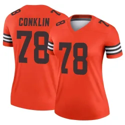 Cleveland Browns Women's Legend Orange Inverted Jersey (78 Jack Conklin)