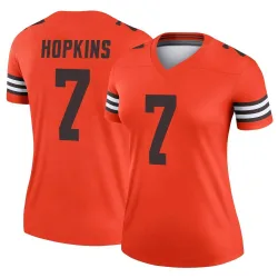 Cleveland Browns Women's Legend Orange Inverted Jersey (7 Dustin Hopkins)