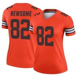Cleveland Browns Women's Legend Orange Inverted Jersey (82 Ozzie Newsome)