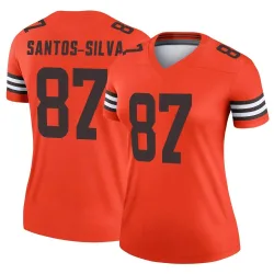 Cleveland Browns Women's Legend Orange Inverted Jersey (87 Marcus Santos-Silva)