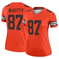 Cleveland Browns Women's Legend Orange Inverted Jersey (87 Tre' McKitty)