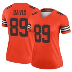 Cleveland Browns Women's Legend Orange Inverted Jersey (89 Kaden Davis)