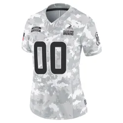 Cleveland Browns Women's Limited Arctic Camo 2024 Salute to Service Jersey (00 Custom)